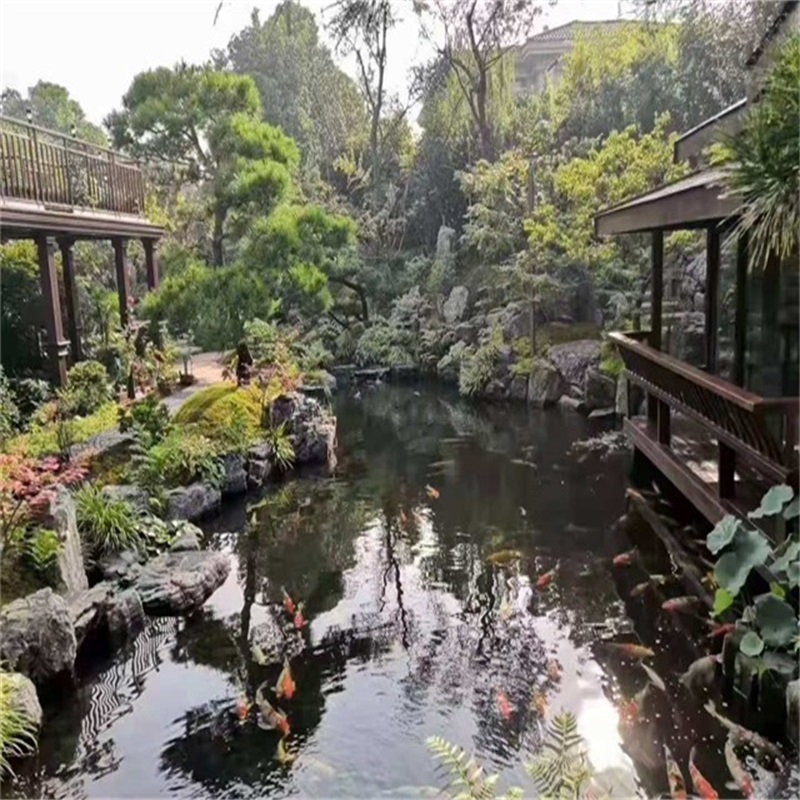 鄂尔多斯庭院小型鱼池假山图片